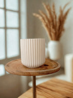 Bougie Striée en Plâtre – Cire de Soja & Mèche Bois – FC3M home FC3M Home