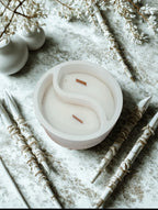 Bougie Ying et Yang en Plâtre – Cire de Soja & Mèche Bois – FC3M home FC3M Home