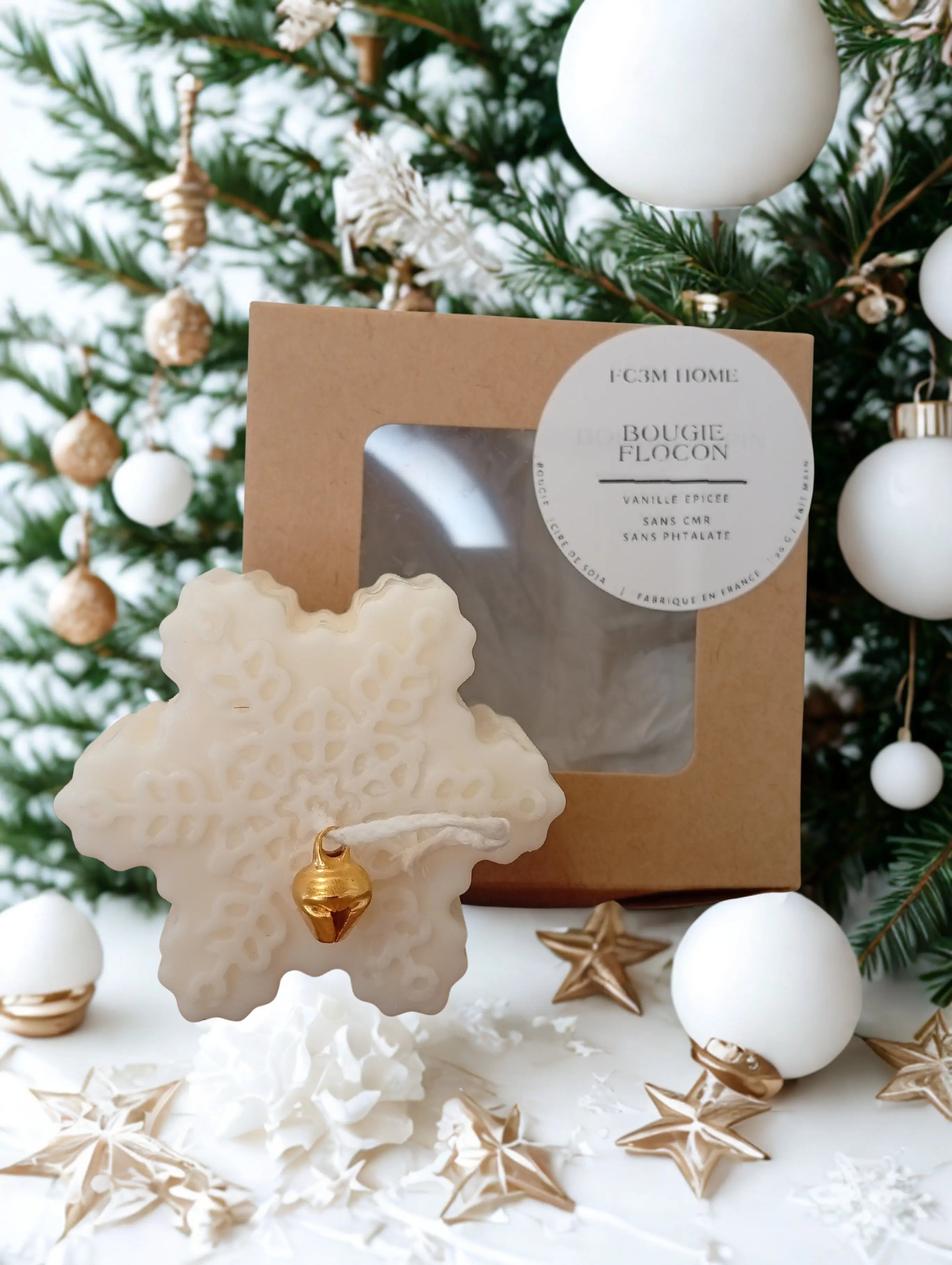 Bougie Flocon 90g – Parfum Vanille Épicée – FC3M home FC3M Home