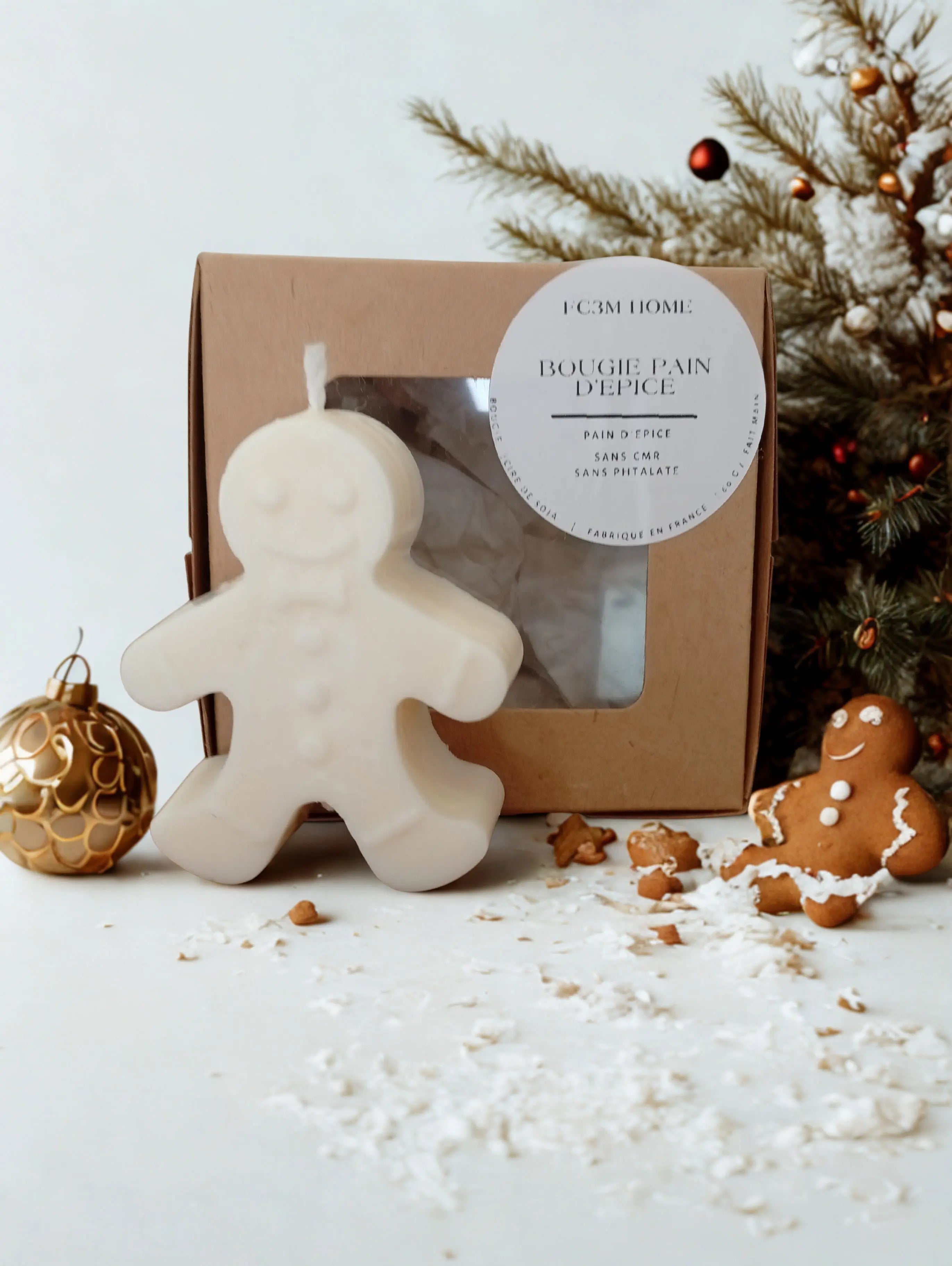Bougie Bonhomme Pain d’Épices 60g – Parfum Gourmand – FC3M home FC3M Home