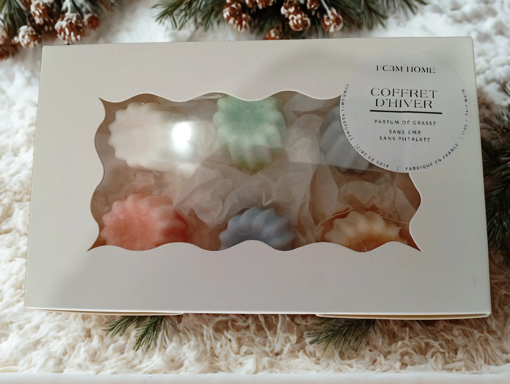 Coffret Hiver – Fondants parfumés 6×18 g en cire de soja – Parfums de Grasse FC3M Home