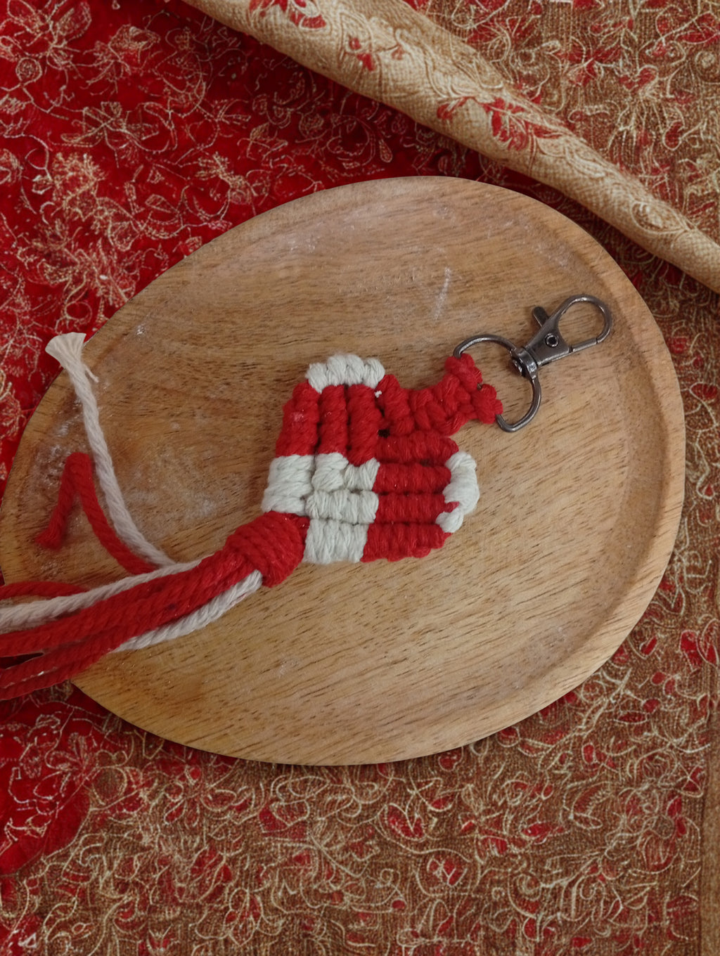 Porte-clés cœur en macramé FC3M Home